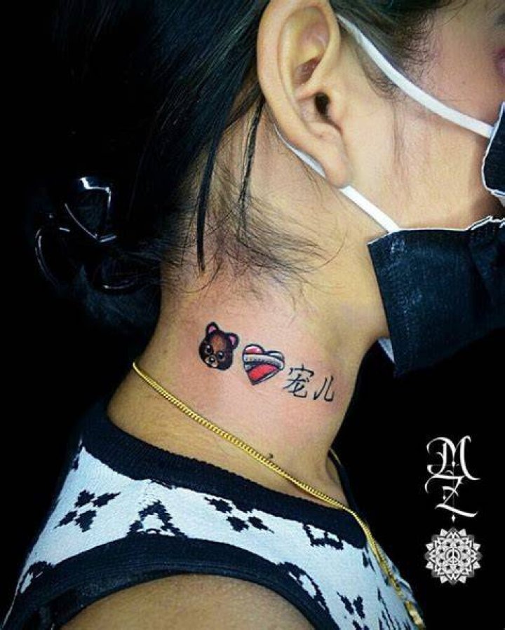 Broken Heart Tattoo On Neck meninamimadaofficial