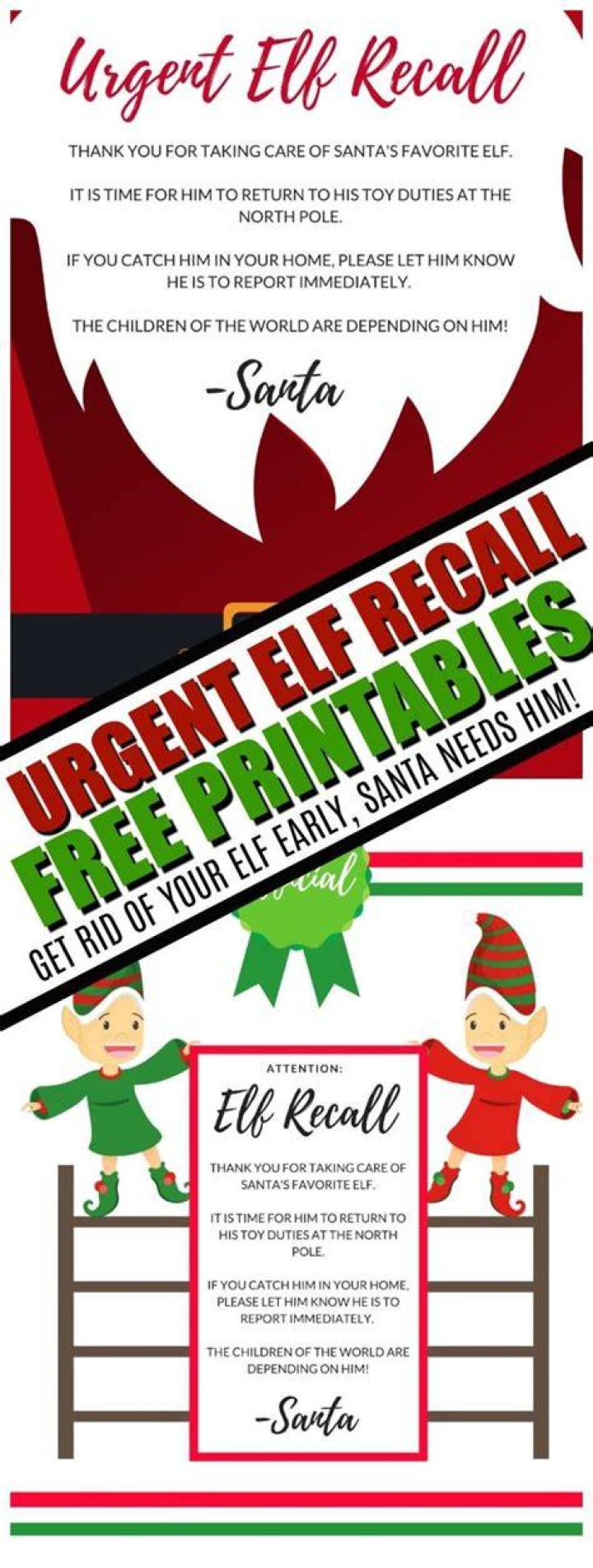 Elf Recall Get rid of your Elf Early with this Recall Printable