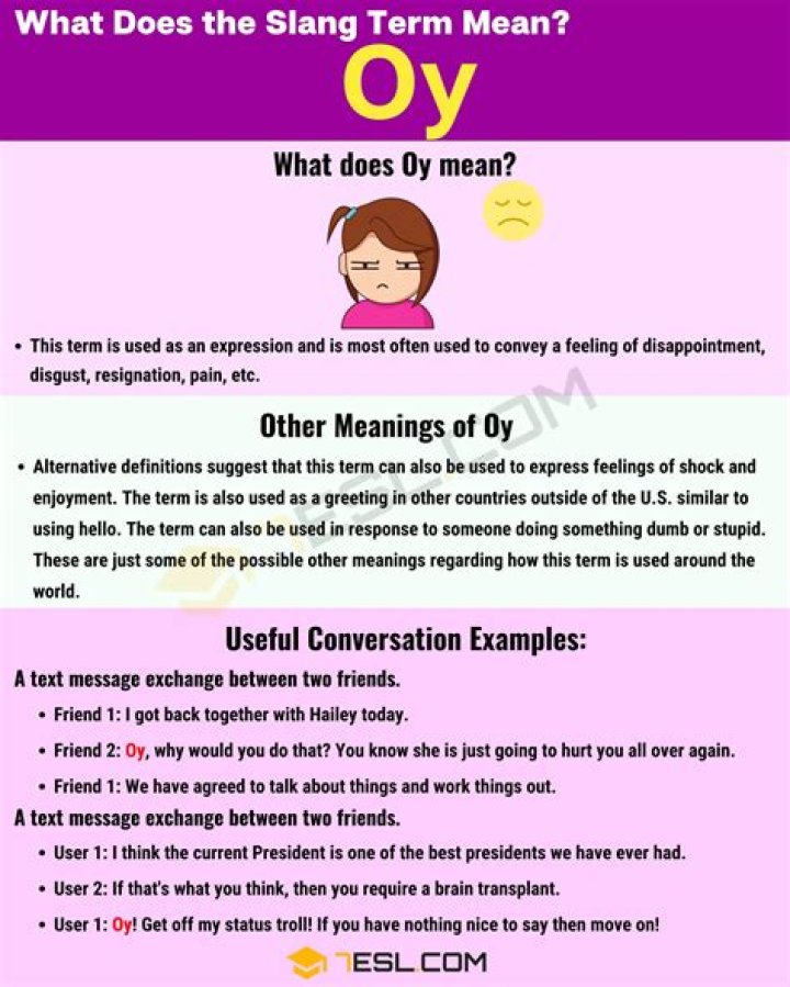 Oy Meaning Learn the Definition of Oy and How to Use It &bull; 7ESL